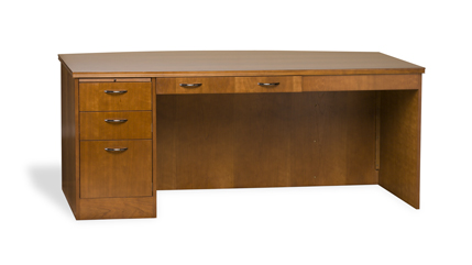 Old Dominion Desk - Single Pedestal Bow Front Left