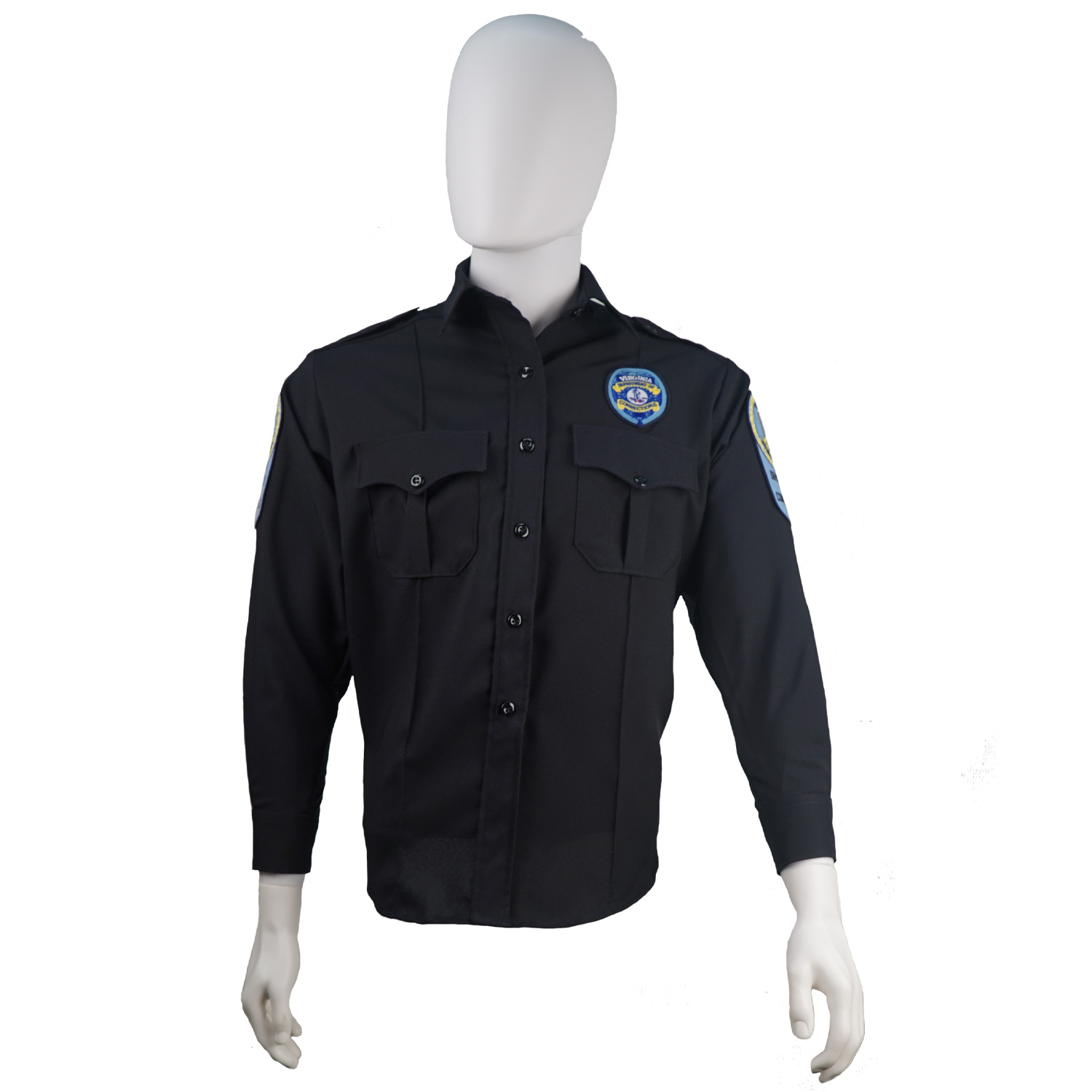 Men's Officer Long Sleeve, Button Up Shirt 
