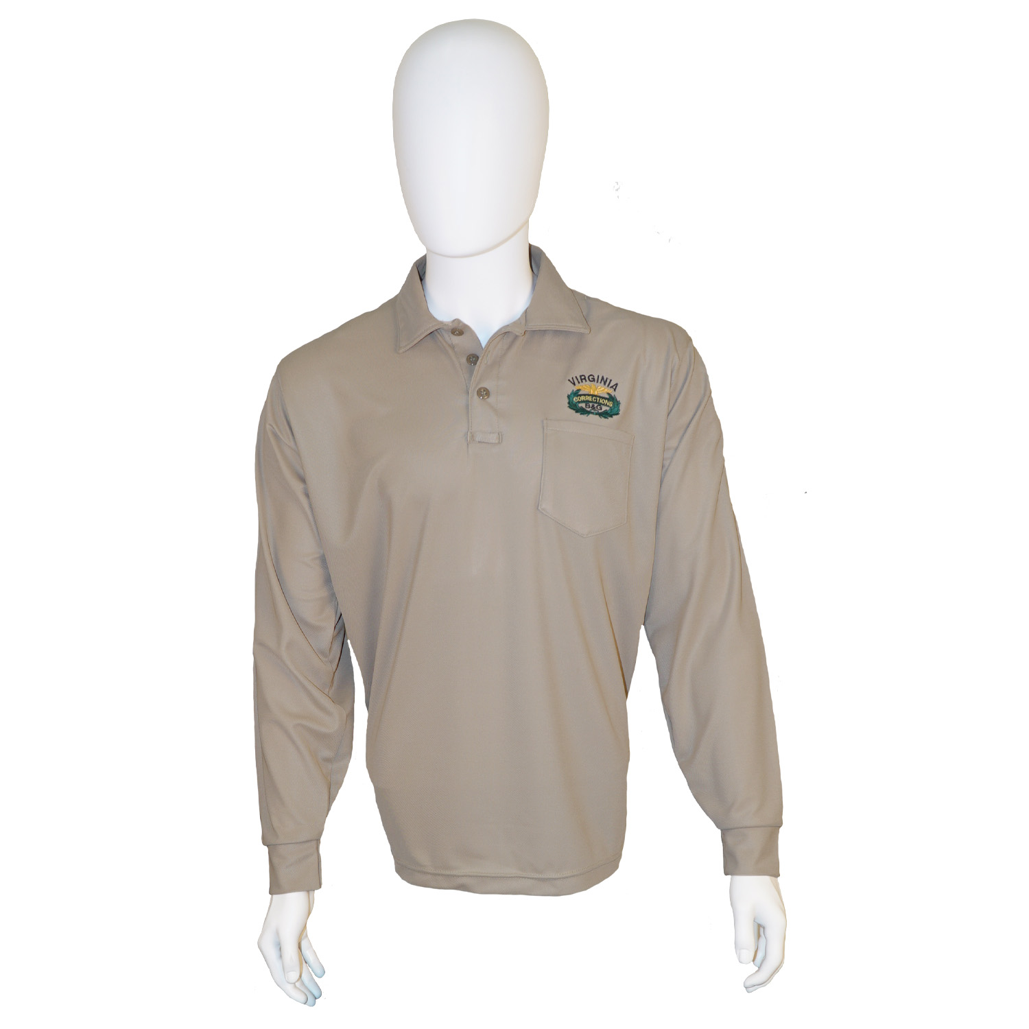 B&G Long Sleeve Khaki Polo Shirt