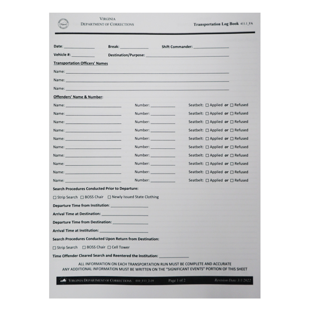 Digital Works DOC 300 Transportation Logbook