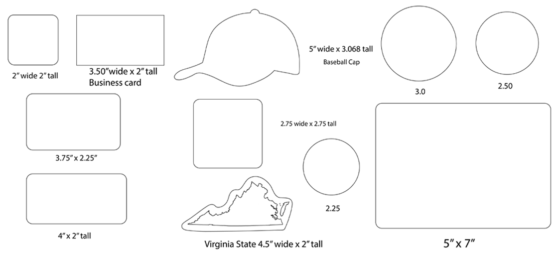 Custom Die-Cut Magnet Sizes