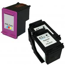 Renewable HP 63XL 3/Pack Black/Tricolor High Yield Ink Cartridges