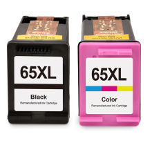 Renewable HP 65XL 2/Pack High Yield Black/Tricolor Ink Cartridges