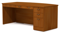 Old Dominion Desk - Single Pedestal Bow Front Right