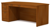 Old Dominion Desk - Single Pedestal Bow Front Left
