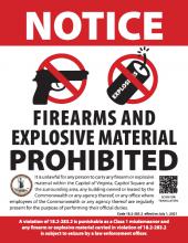 Firearms Prohibited Multi-Surface Sticker 7"x9" (Surface Mount)