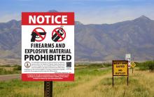 Firearms Prohibited Aluminum Sign 13"x17"